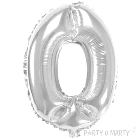 balon foliowy cyfra 0 srebrny oem 16 dgt