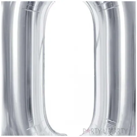 balon foliowy cyfra 0 srebrny partydeco 34 dgt