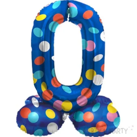 balon foliowy cyfra 0 stojaca grochy folat 17 dgt