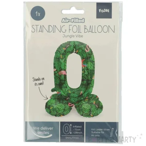 balon foliowy cyfra 0 stojaca hawajskie party folat 28 dgt