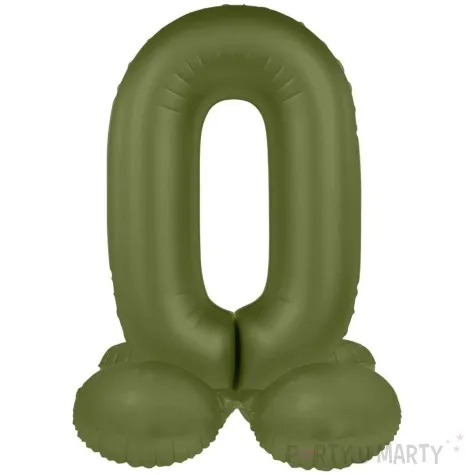 balon foliowy cyfra 0 stojaca oliwkowy folat 34 dgt