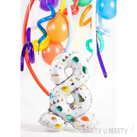 balon foliowy cyfra 0 stojaca party folat 28 dgt