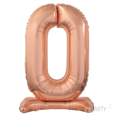 balon foliowy cyfra 0 stojaca rozowe zloto godan 29 dgt