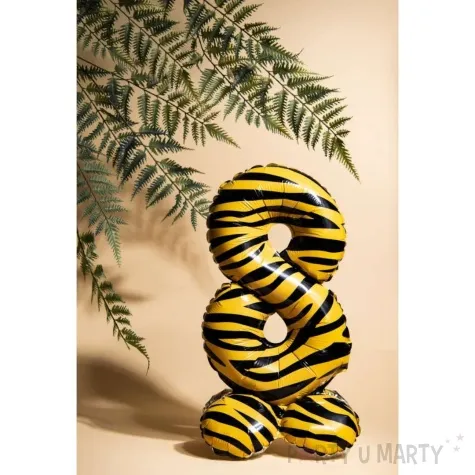 balon foliowy cyfra 0 stojaca tygrysie pregi folat 28 dgt