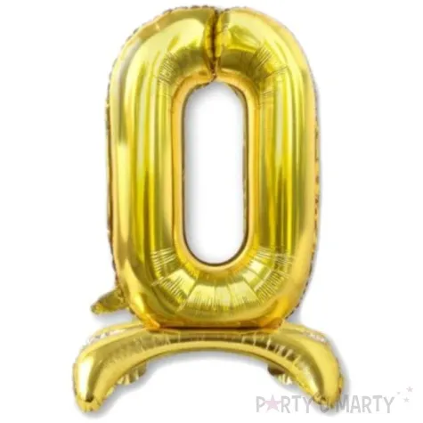 balon foliowy cyfra 0 stojaca zlota dekoracjepolska 30 dgt