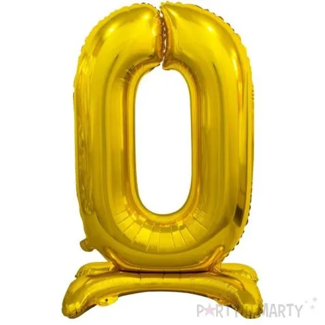 balon foliowy cyfra 0 stojaca zloty godan 29 dgt