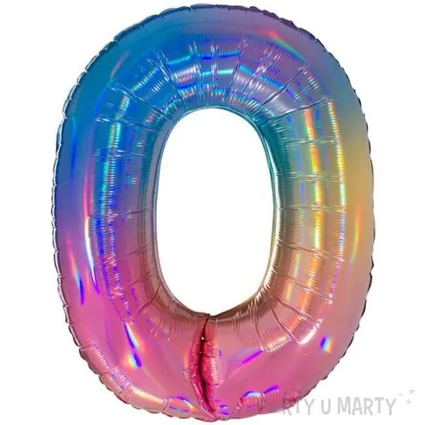 balon foliowy cyfra 0 teczowy grabo 40 dgt