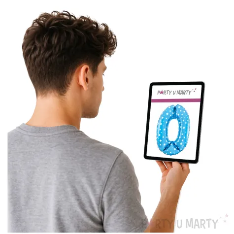 balon foliowy cyfra 0 w gwiazdki niebieski jix 18 shp