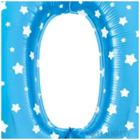 balon foliowy cyfra 0 w gwiazdki niebieski jix 18 shp