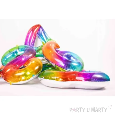 balon foliowy cyfra 0 yummy gummy rainbow teczowy folat 34 dgt