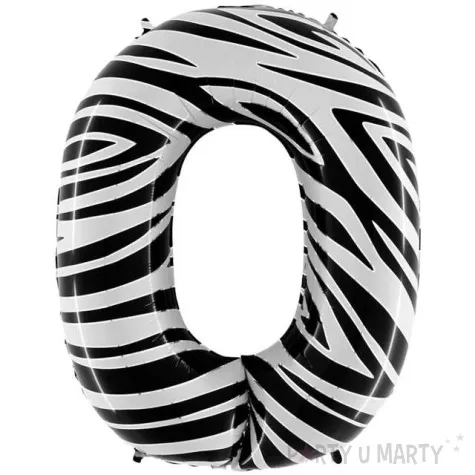 balon foliowy cyfra 0 zebra grabo 40 dgt