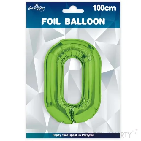 balon foliowy cyfra 0 zielone jabluszko partypal 39 dgt