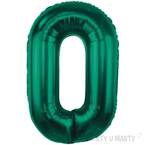 balon foliowy cyfra 0 zielony butelkowy godan 33 dgt