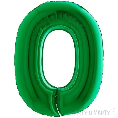 balon foliowy cyfra 0 zielony grabo 14 dgt