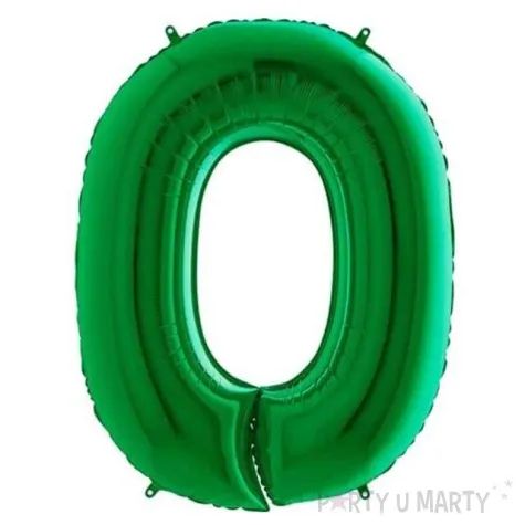 balon foliowy cyfra 0 zielony grabo 40 dgt