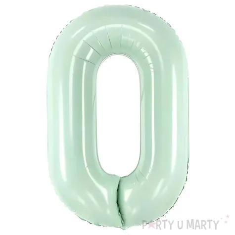 balon foliowy cyfra 0 zielony partydeco 34 dgt