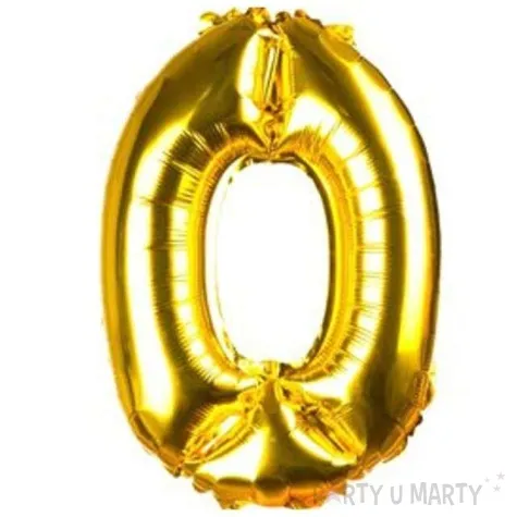 balon foliowy cyfra 0 zloty czakos 14 dgt