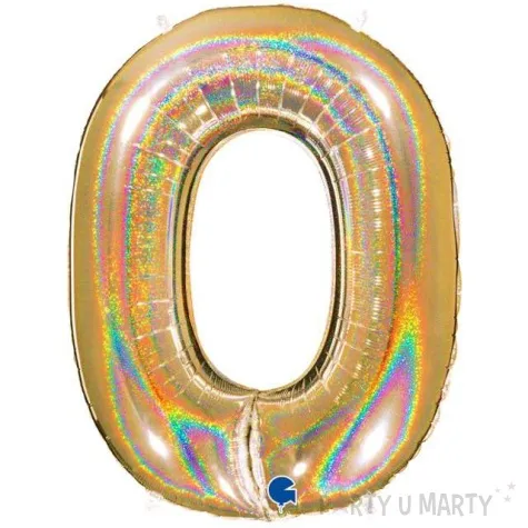 balon foliowy cyfra 0 zloty grabo 40 dgt