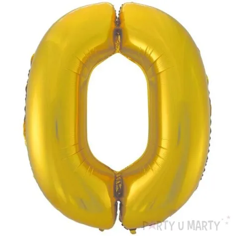 balon foliowy cyfra 0 zloty mat godan 45 dgt