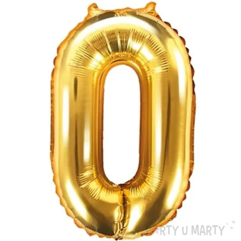 balon foliowy cyfra 0 zloty partydeco 14 dgt