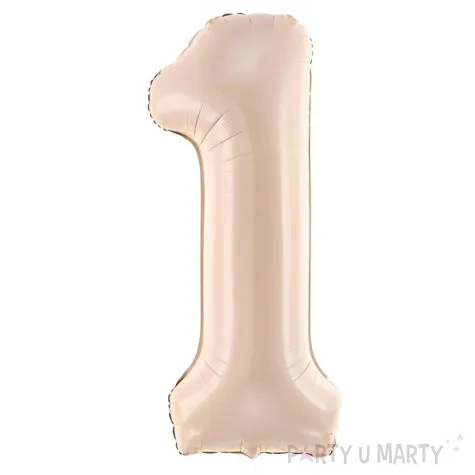 balon foliowy cyfra 1 bezowy ciemny partydeco 34 dgt