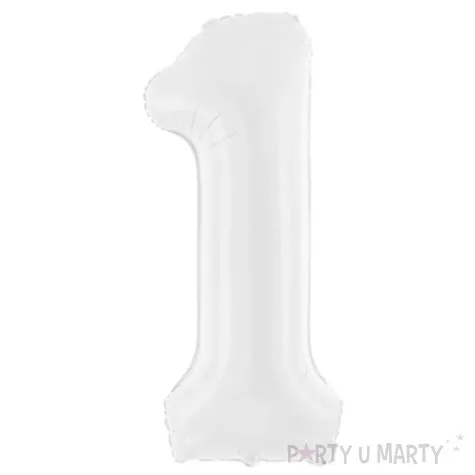 balon foliowy cyfra 1 bialy partydeco 39 dgt