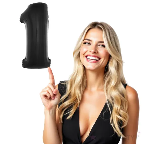 balon foliowy cyfra 1 czarny funny fashion 40 dgt