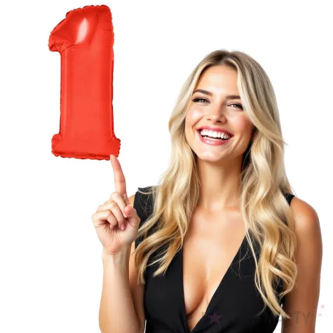 balon foliowy cyfra 1 czerwony funny fashion 40 dgt