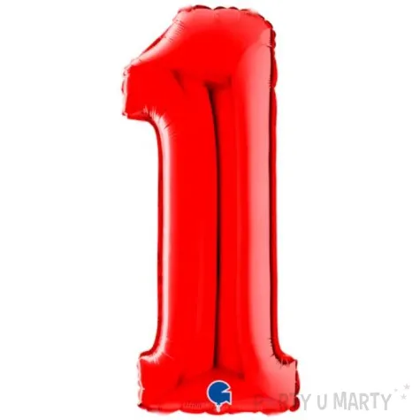 balon foliowy cyfra 1 czerwony grabo 26 dgt