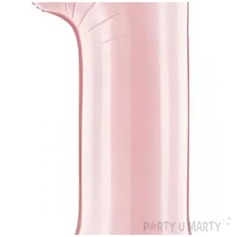 balon foliowy cyfra 1 dekoracja na urodziny rozowy matowy 34 dgt