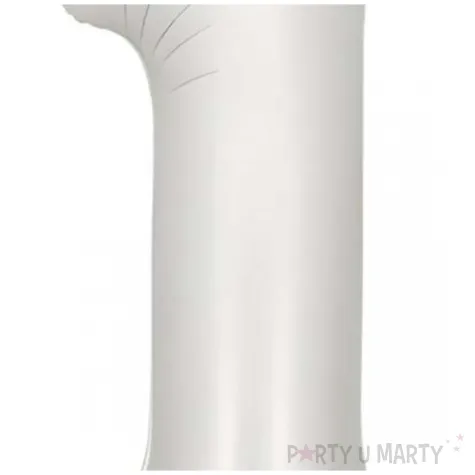 balon foliowy cyfra 1 dekoracja na urodziny srebrny matowy 34 dgt