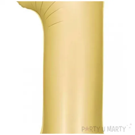 balon foliowy cyfra 1 dekoracja na urodziny zloty matowy 34 dgt