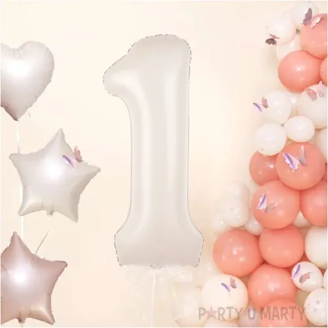 balon foliowy cyfra 1 kremowy 39 dgt
