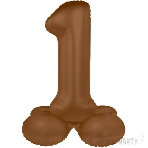 balon foliowy cyfra 1 mat stojaca braz czekoladowy folat 28 dgt
