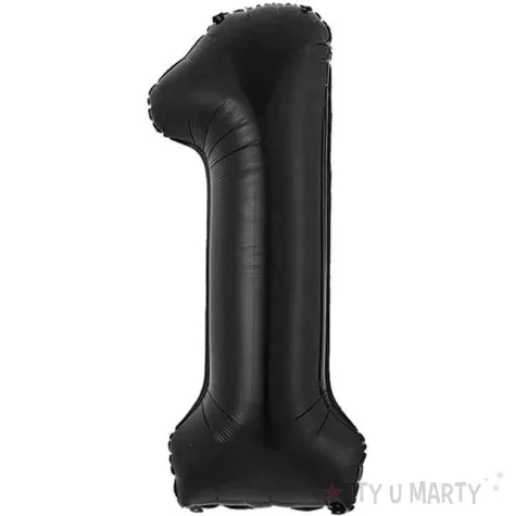 balon foliowy cyfra 1 matowa czarny godan 33 dgt