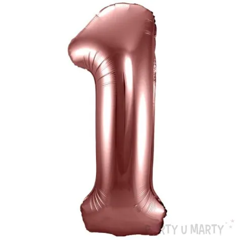 balon foliowy cyfra 1 metaliczny brazowy folat 34 dgt