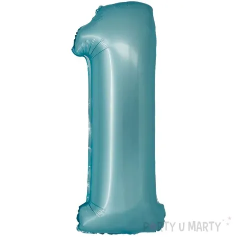balon foliowy cyfra 1 niebieski matowy godan 30 dgt