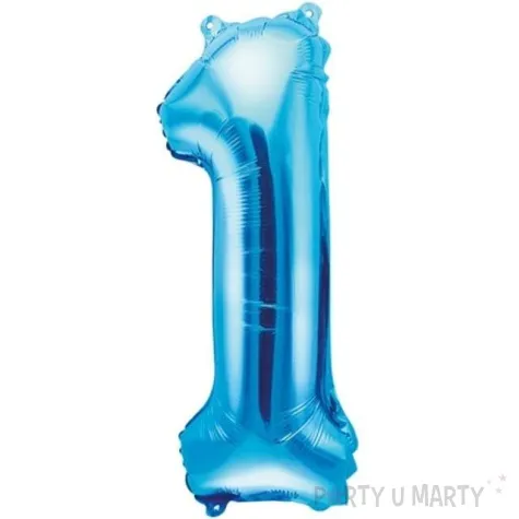balon foliowy cyfra 1 niebieski partydeco 14 dgt