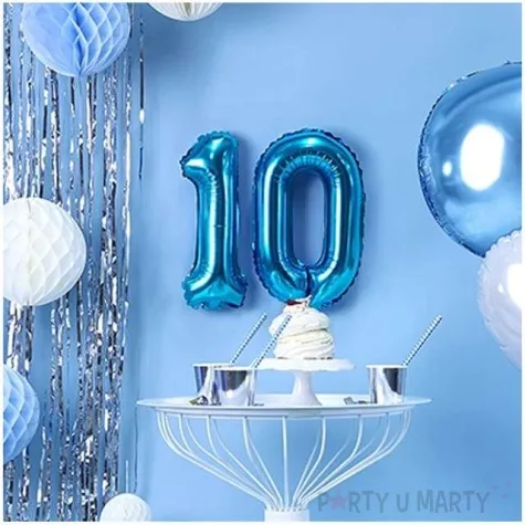 balon foliowy cyfra 1 niebieski partydeco 14 dgt