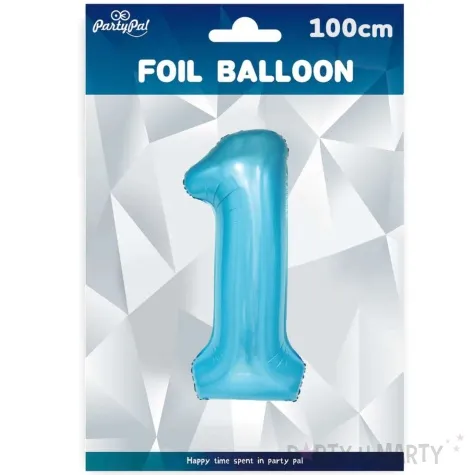 balon foliowy cyfra 1 niebieski partypal 39 dgt