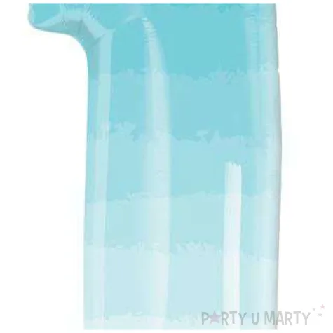 balon foliowy cyfra 1 ombre niebieski jasny qualatex 38 dgt