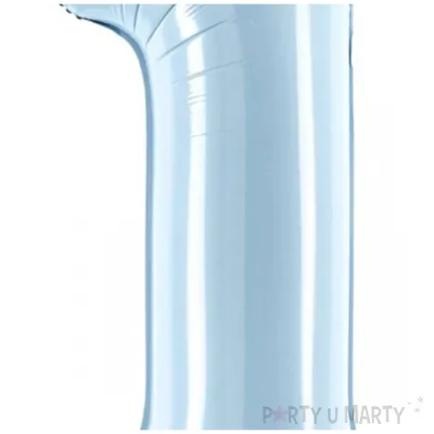 balon foliowy cyfra 1 pastel blekitny partydeco 34 dgt