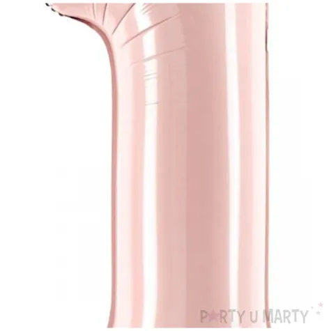 balon foliowy cyfra 1 pastel rozowy jasny partydeco 34 dgt