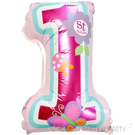 balon foliowy cyfra 1 pierwsze urodziny motyl arpex 13 dgt