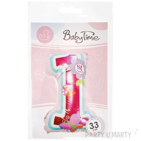 balon foliowy cyfra 1 pierwsze urodziny motyl arpex 13 dgt