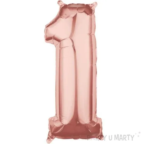 balon foliowy cyfra 1 rozowe zloto amscan 26 dgt