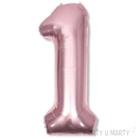 balon foliowy cyfra 1 rozowe zloto dekoracjepolska 39 dgt
