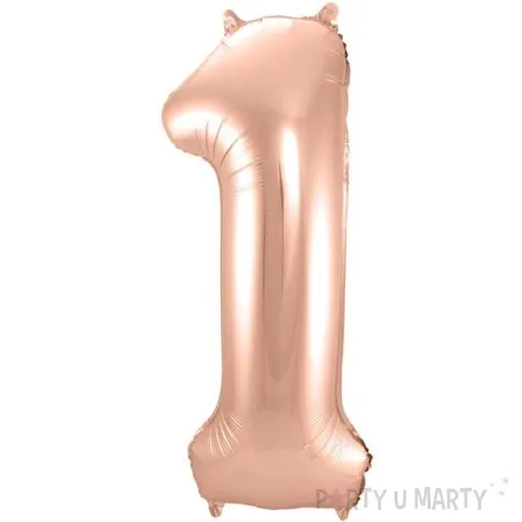 balon foliowy cyfra 1 rozowe zloto folat 34 dgt