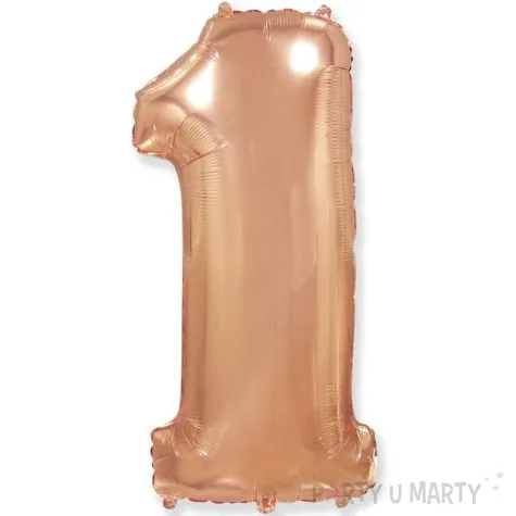 balon foliowy cyfra 1 rozowo zloty flexmetal 34 dgt