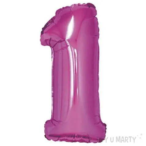 balon foliowy cyfra 1 rozowy godan 14 dgt